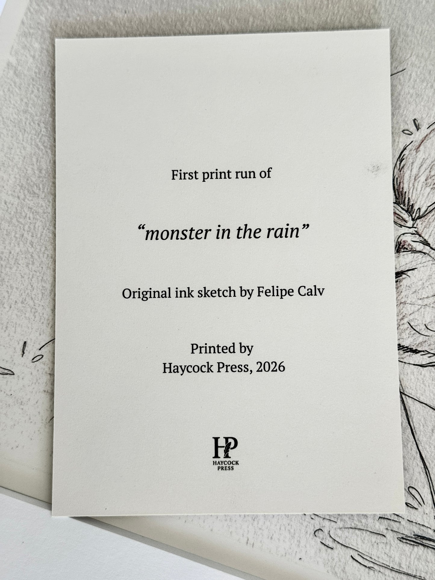 Monster in the Rain — 1st Edition Studio Print